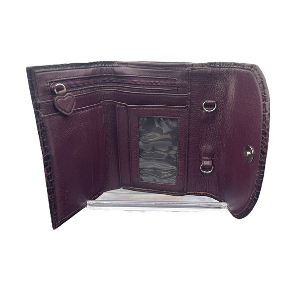 Brighton Brown/Burgundy Colored Trifold Compact Wallet - Picture 7 of 12